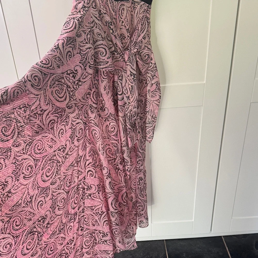 Maje Black & Pink Paisley Sleeveless Dress - Picture 7 of 8